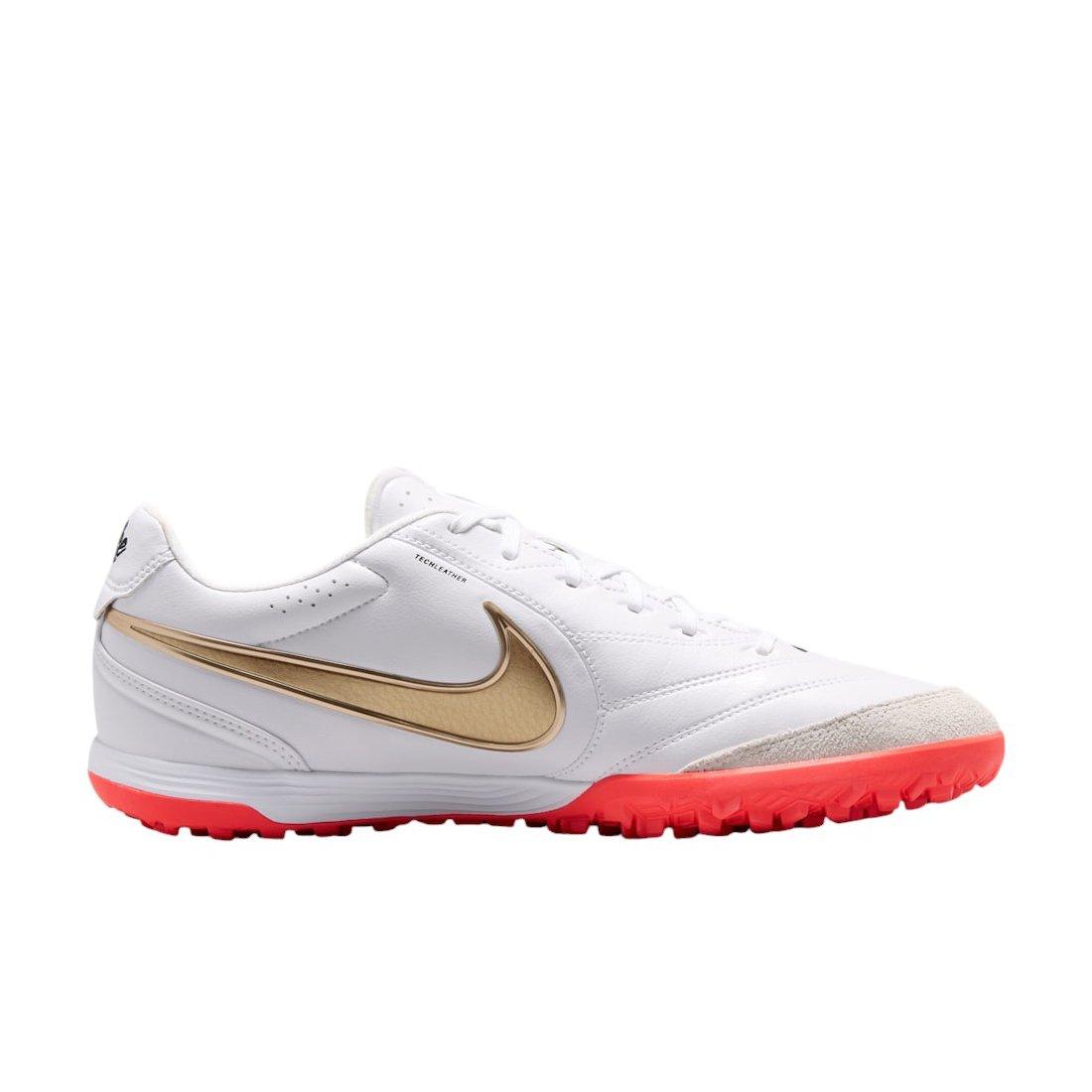 Nike Tiempo Ligera Pro Turf "White/Bright Crimson/Blur" Men's Soccer Shoe - WHITE/CRIMSON/BLUR